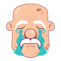 oldman crying face cartoon cute png