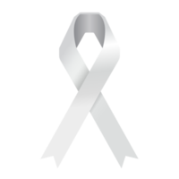white or pearl ribbon for lung cancer png