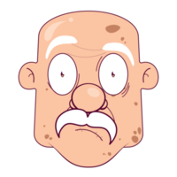oldman bald doubt face cartoon cute png