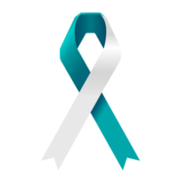 teal and white ribbon for cervical cancer png