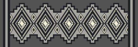 Ethnic southwest geometric pattern. Ethnic geometric diamond shape seamless pattern monochrome grey background. Kilim pattern use for carpet, area rugs, tapestry, mat, home decoration elements. vector