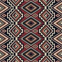 Ethnic southwest geometric pattern. Ethnic geometric diamond shape seamless pattern red-black color boho style. Kilim pattern use for fabric, textile, home decoration elements, upholstery, wrap vector