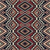 Ethnic southwest geometric pattern. Ethnic geometric diamond shape seamless pattern red-black color boho style. Kilim pattern use for fabric, textile, home decoration elements, upholstery, wrap vector