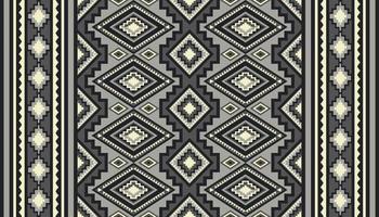 Ethnic southwest geometric pattern. Ethnic geometric diamond shape seamless pattern monochrome grey boho style. Kilim pattern use for carpet, area rugs, tapestry, mat, home decoration elements. vector