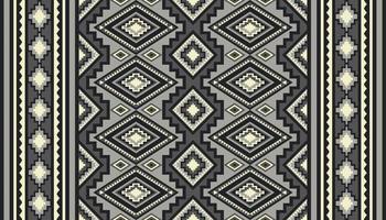 patrón geométrico del suroeste étnico. estilo boho gris monocromo de patrones sin fisuras en forma de diamante geométrico étnico. uso de patrón kilim para alfombras, alfombras, tapices, tapetes, elementos de decoración del hogar. vector