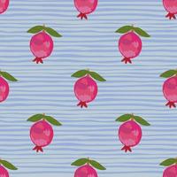 Hand drawn pomegranate fruit seamless pattern. Botanical fruits wallpaper. vector