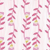 Decorative floral wallpaper. Folk flower seamless pattern in naive art style. vector