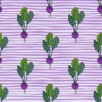 Vintage radish seamless pattern. Radish with leaves endless wallpaper. Vegetarian food backdrop. vector