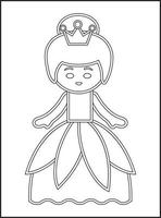 dibujos de princesas para colorear vector