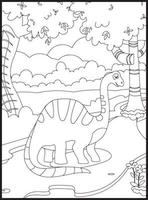 Cute Dinosaur Coloring Pages for Kids vector