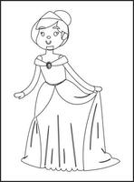 dibujos de princesas para colorear vector