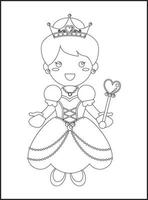 dibujos de princesas para colorear vector