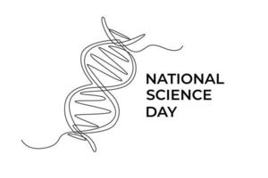 Single one line drawing DNA, genetic icon. Science day concept. Continuous line draw design graphic vector illustration.