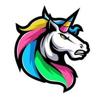 cabeza de animal - vector de logotipo de mascota de ilustración de unicornio