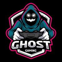 ghost gaming mascot sport logo design template vector