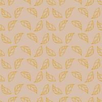 Seamless geometric pattern with golden leaves on light pink background. Vector print for fabric background, textile