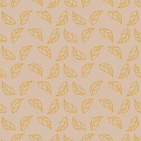 Seamless geometric pattern with golden leaves on light pink background. Vector print for fabric background, textile