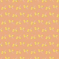 Seamless geometric pattern with yellow flowers on beige background. Vector print for fabric background, textile