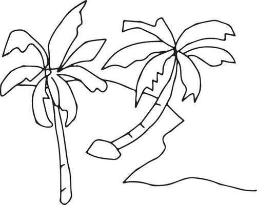 Beach Scene Black And White Vector Art, Icons, and Graphics for Free