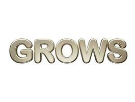 Grows text effect vector