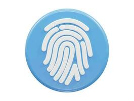 Fingerprint icon vector 3d rendering illustration