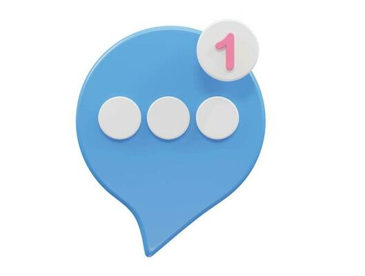 Message icon 3d rendering vector illustration