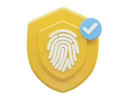 Fingerprint icon vector 3d rendering illustration