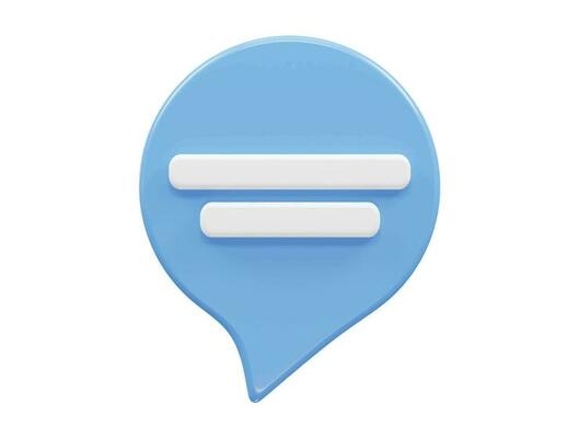 Message icon 3d rendering vector illustration