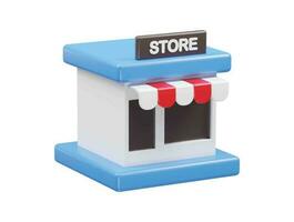 tienda icono 3d rendering vector ilustración