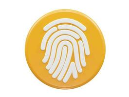 Fingerprint icon vector 3d rendering illustration