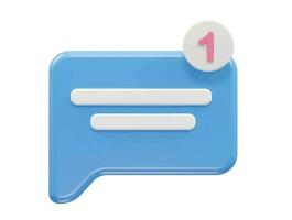 Message icon 3d rendering vector illustration