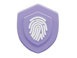 Fingerprint icon vector 3d rendering illustration