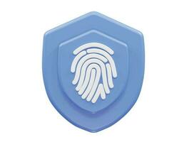 Fingerprint icon vector 3d rendering illustration