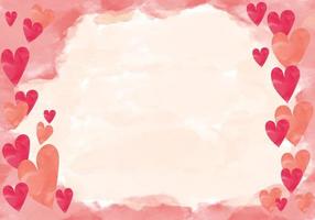 watercolor background and love decorations vector