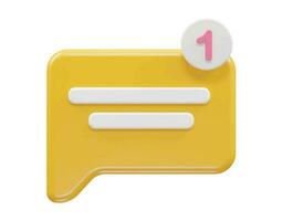 Message icon 3d rendering vector illustration