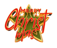 Merry Christmas and happy new year banner with 3d render label png