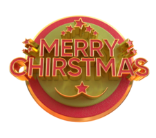 Merry Christmas and happy new year banner with 3d render label png