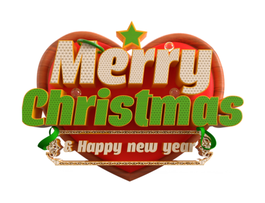 Merry Christmas Happy New Year Text PNGs for Free Download