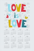 Calendar vector template for year 2023 with hand drawn wild flowers on blue background