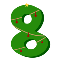 Christmas lettering Number png