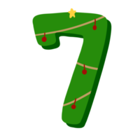 Christmas lettering Number png