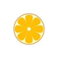 sliced orange fruit flat design vector illustration