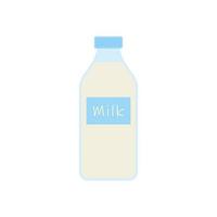 milk in bottle. Elements for design dairy products, logo farm, grocery store, health food, etc. Vector flat design illustration.