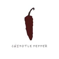 Ilustración de vector de diseño plano de pimiento chipotle