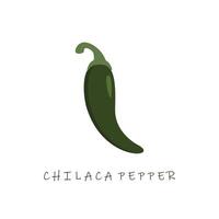 chilaca pepper flat design vector illustration