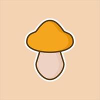mushroom flat design vector illustration. fungus icon