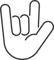 Hand gestures. finger and sign language. outline icon png