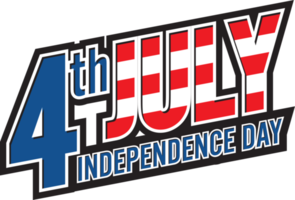 4th July. American Independence Day Label png