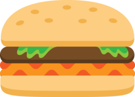 ilustración plana de hamburguesa png