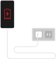carga de teléfonos inteligentes. ilustración de batería baja png